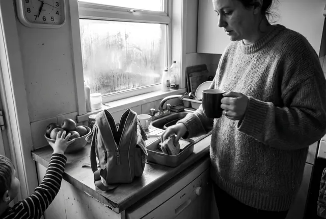 Kitchen at dawn, lunch being packed